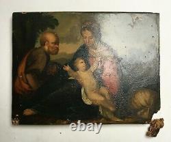 Ancient Religious Table, Oil On Panel, Italian School Ercole Da Ferrrara