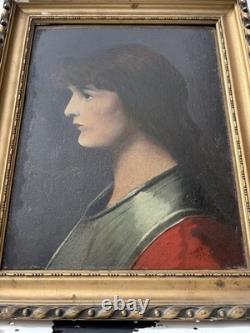 Ancient Renaissance portrait signed J. Javez 1892 Oil on panel