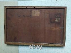 Ancient Table Around 1900 Marine Oil On Board Seine Maritime Signed