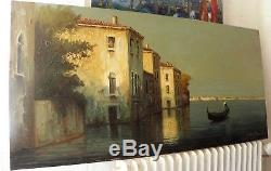 Ancient Table, Oil On Canvas Signed E. Mauretti, Venice Gondolier, 92cm X 46cm