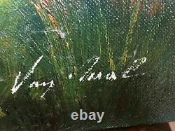 Ancient Table Oil On Canvas To Be Defined (xxe-s) River Edge Village