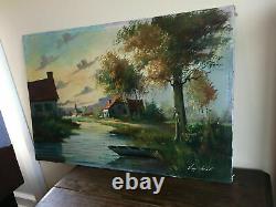 Ancient Table Oil On Canvas To Be Defined (xxe-s) River Edge Village