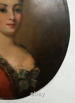 Ancient Table, Oil On Panel, Quality Lady Portrait, 19th Or Earlier