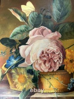 Ancient Table Watercolor on Canvas Signed by Artist Coté