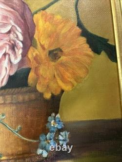 Ancient Table Watercolor on Canvas Signed by Artist Coté