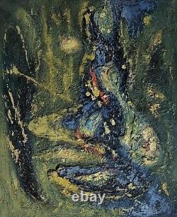 Ancient Tableau, Abstraction, Oil on Canvas, Painting, 20th Century