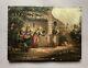 Ancient Tableau, Animated Scene Around The Well, Italy, Oil On Panel, 19th Century