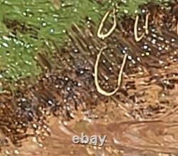 Ancient Tableau. French School. Animated Landscape Oil Painting on Canvas