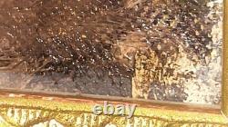 Ancient Tableau. French School. Animated Landscape Oil Painting on Canvas