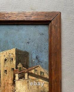 Ancient Tableau, Moorish Village, Oil on Panel, Painting, 19th Century