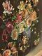 Ancient Tableau Signed Brun Flower Bouquet Peaches Oil Painting On Panel