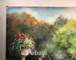 Ancient Tableau Signed by Marguerite Dorbritz, Park, Oil on Canvas, Painting, 20th Century