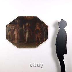 Ancient Tableau of Sacred Subject Oil on Canvas Italy 17th Century