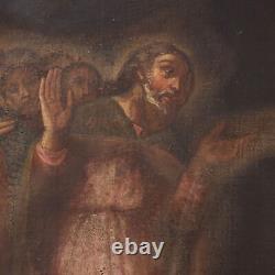 Ancient Tableau of Sacred Subject Oil on Canvas Italy 17th Century