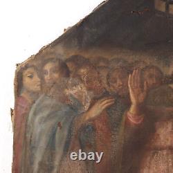 Ancient Tableau of Sacred Subject Oil on Canvas Italy 17th Century
