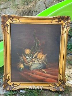 Ancient Taleau, Oil On Canvas, Dead Nature, Sign Jacque Bellemin, 1900, Painting