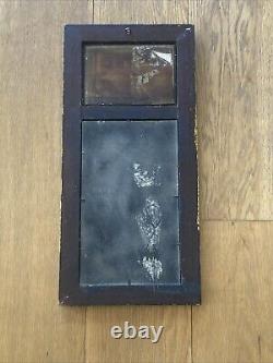 Ancient Trumeau Mirror Oil Painting on Panel Signed Sea Sailboats