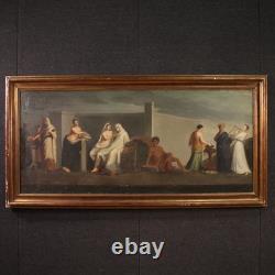 Ancient oil on canvas mythological painting Aldobrandini Marriage 800