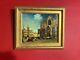 Ancient Oil On Panel Depicting St. Mark's Square In Venice, Golden Frame