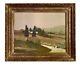 Ancient Oil Painting Hst Landscape Around Avignon By Charles Rutili Dlg Ambrogiani
