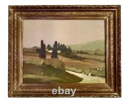 Ancient oil painting Hst Landscape around Avignon by Charles RUTILI Dlg Ambrogiani