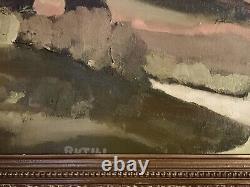 Ancient oil painting Hst Landscape around Avignon by Charles RUTILI Dlg Ambrogiani
