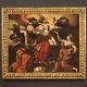 Ancient Oil Painting On Religious Panel Allegory Enemies Of Faith 17th Century