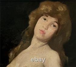 Ancient painting French School early 20th century oil on panel signed