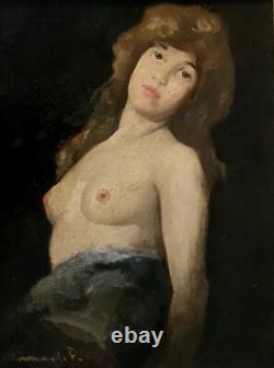 Ancient painting French School early 20th century oil on panel signed