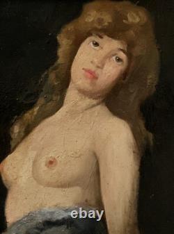 Ancient painting French School early 20th century oil on panel signed