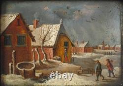 Ancient painting, HSB, 19th century, Dutch or Flemish school, The Return of the Peasants