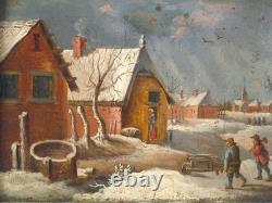 Ancient painting, HSB, 19th century, Dutch or Flemish school, The Return of the Peasants