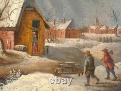 Ancient painting, HSB, 19th century, Dutch or Flemish school, The Return of the Peasants