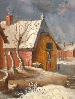 Ancient painting, HSB, 19th century, Dutch or Flemish school, The Return of the Peasants