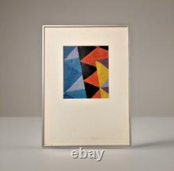 Ancient painting oil abstract geometric composition Cagninacci