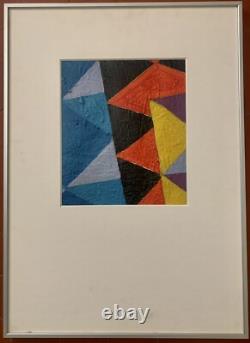 Ancient painting oil abstract geometric composition Cagninacci