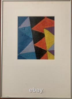 Ancient painting oil abstract geometric composition Cagninacci