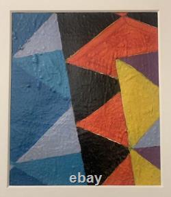 Ancient painting oil abstract geometric composition Cagninacci