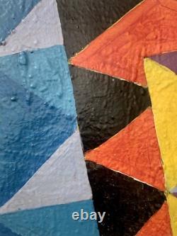 Ancient painting oil abstract geometric composition Cagninacci