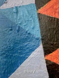 Ancient painting oil abstract geometric composition Cagninacci