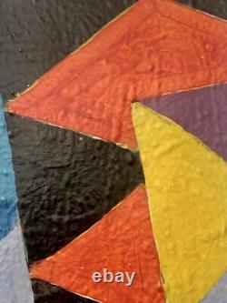 Ancient painting oil abstract geometric composition Cagninacci