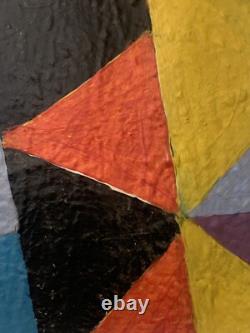 Ancient painting oil abstract geometric composition Cagninacci