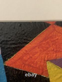Ancient painting oil abstract geometric composition Cagninacci