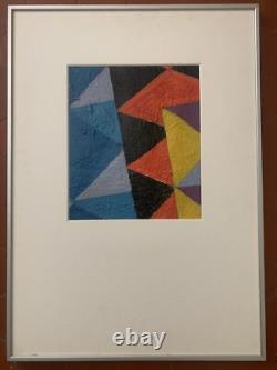 Ancient painting oil abstract geometric composition Cagninacci