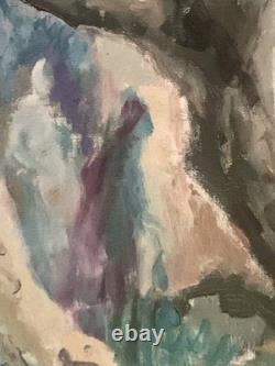 Ancient painting oil landscape fauvism animated signed Gérard Locardi XX