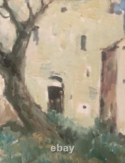 Ancient painting oil landscape fauvism animated signed Gérard Locardi XX