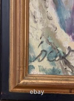 Ancient painting oil landscape fauvism animated signed Gérard Locardi XX