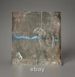 Ancient painting oil mixed composition sculpture horse rider signed Revest