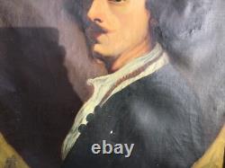 Ancient painting oil on canvas French school 19th century portrait of a gentleman