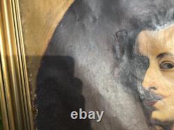 Ancient painting oil on canvas French school 19th century portrait of a gentleman